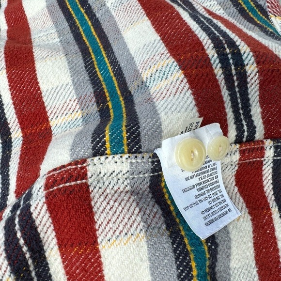 American Eagle Mens Heavy Weight Flannel Shirt Plaid Button Up XL Tall Red White - Picture 8 of 8